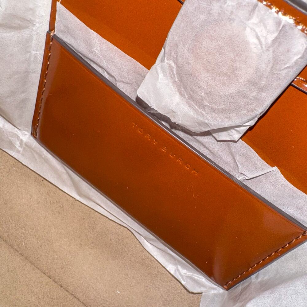 NWT Tory Burch Robinson Spazzolato Crescent Bag - Rare Dark Sienna - Convertible - Picture 7 of 11